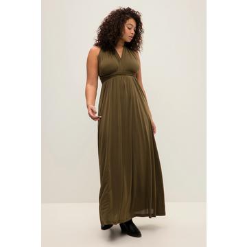 Jersey-Wickelkleid, Maxilänge, Rock in A-Line, ärmellos