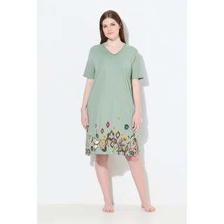 Ulla Popken Bigshirts Confezione Doppia Fiori Scollatura a V Mezze Maniche  