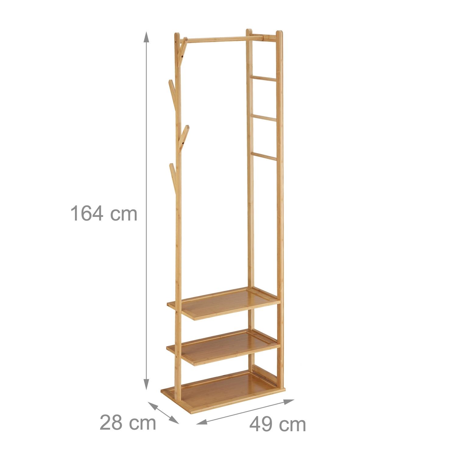 B2X Kleiderbügel aus Bambus mit 3 Ablagen  