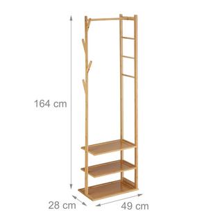 B2X Kleiderbügel aus Bambus mit 3 Ablagen  