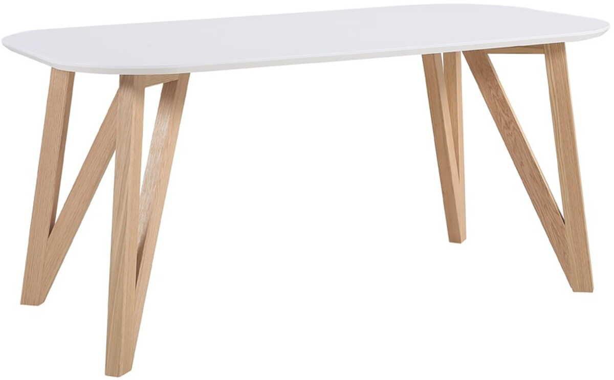 mutoni Table de salle à manger 160x90x76cm chêne blanc  