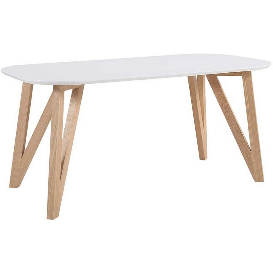 Table de salle à manger 160x90x76cm chêne blanc
