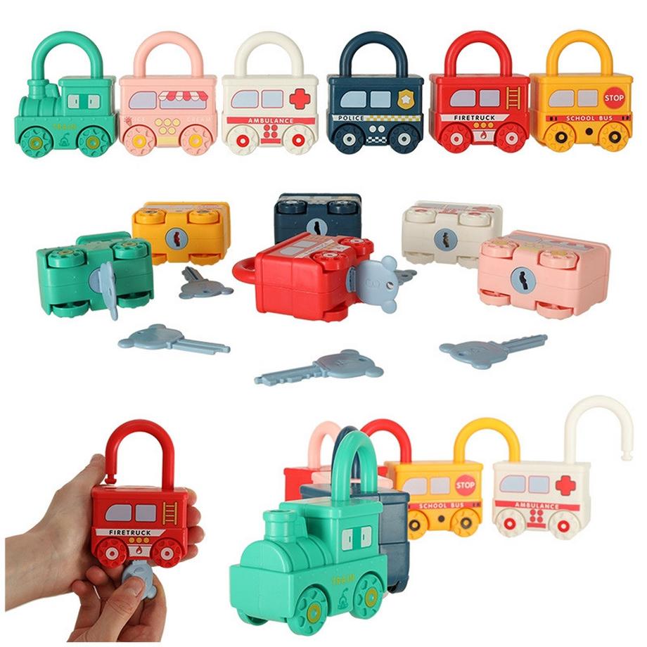 Jeu de puzzle éducatif blocs de voiture cadenas jouet sensoriel Montessori