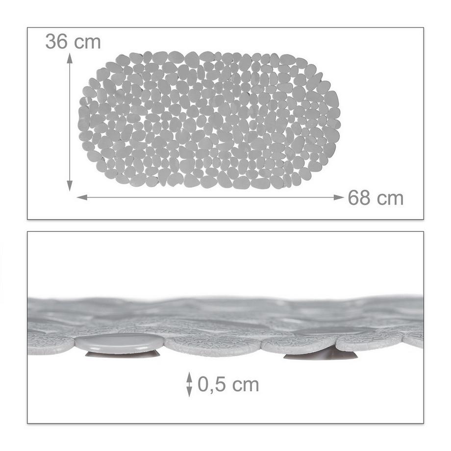 Northix Anti-Rutsch-Badematte Stein-Design  