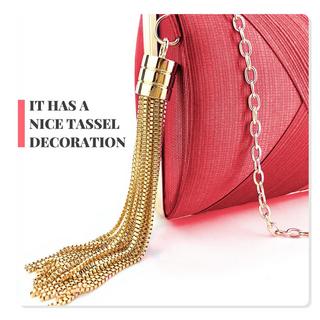 Only-bags.store Satin Abend Clutches Tasche Quaste Anhänger  