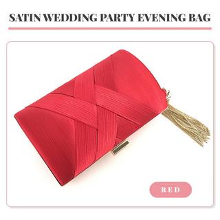Only-bags.store Satin Abend Clutches Tasche Quaste Anhänger  