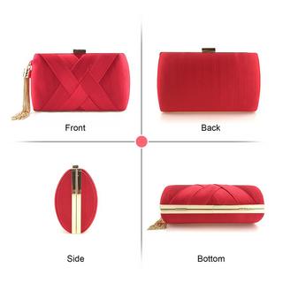 Only-bags.store Satin Abend Clutches Tasche Quaste Anhänger  