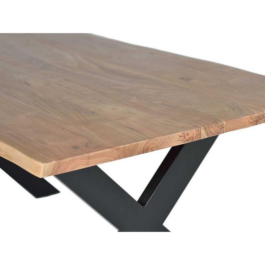 mutoni Table en bois massif Xana acacia 180x90  