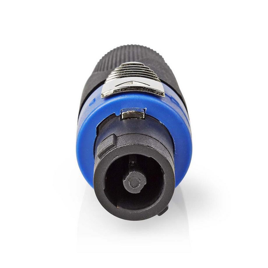 Nedis  connecteur pour haut-parleur | Droit | Mâle | Nickelé | A souder | Diamètre d'entrée du câble : 8.0 mm | ABS | Noir | 1 pc. | Sachet en plastique 