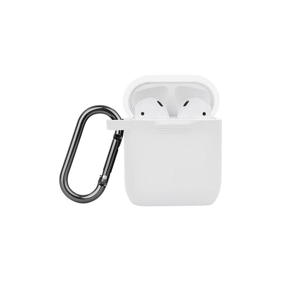 North  NORTH Airpods Schutzhülle Silikon Karabiner Weiß 