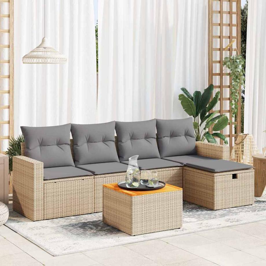 VidaXL set di divani da giardino Polirattan  