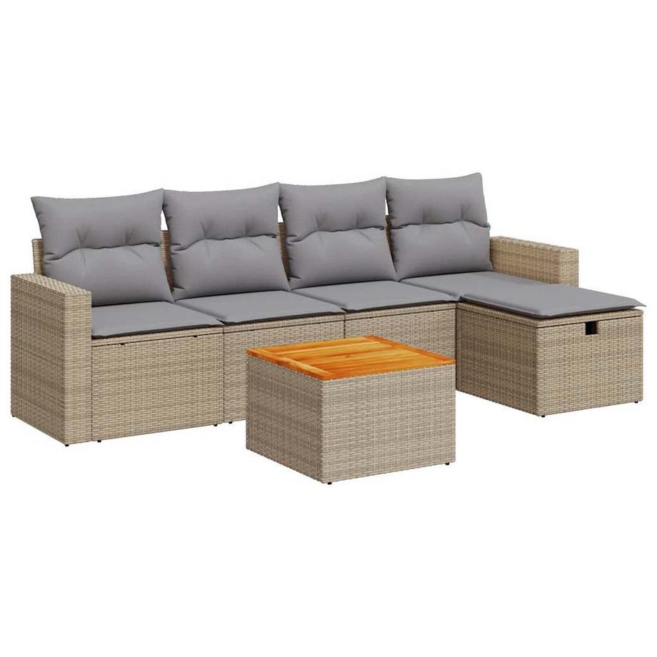set di divani da giardino Polirattan