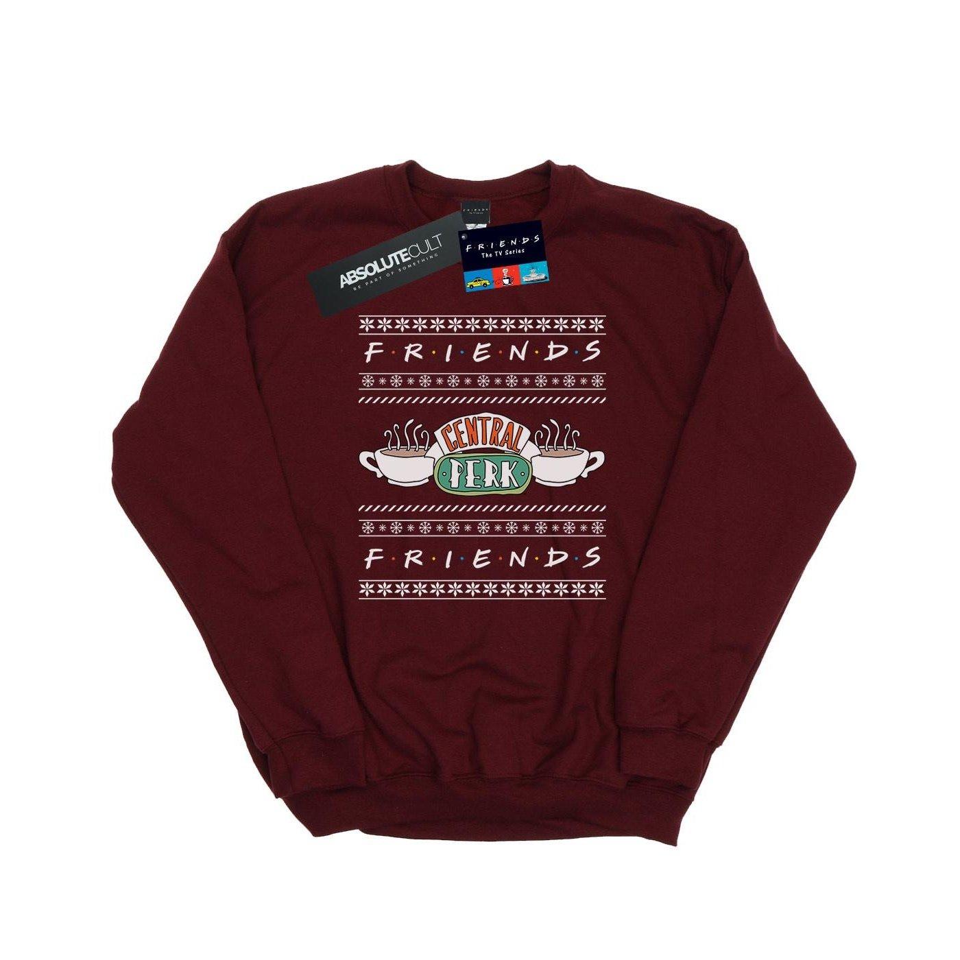 Image of Fair Isle Central Perk Sweatshirt Herren Weinrot XL