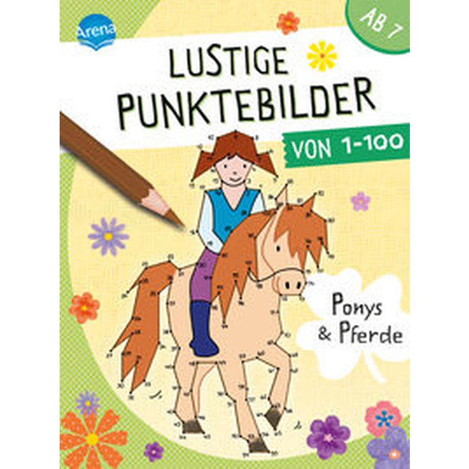 arena  Lustige Punktebilder von 1 bis 100. Ponys und Pferde 
