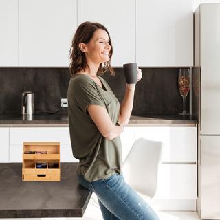 Northix Porta tè con cassetto 9 scomparti  