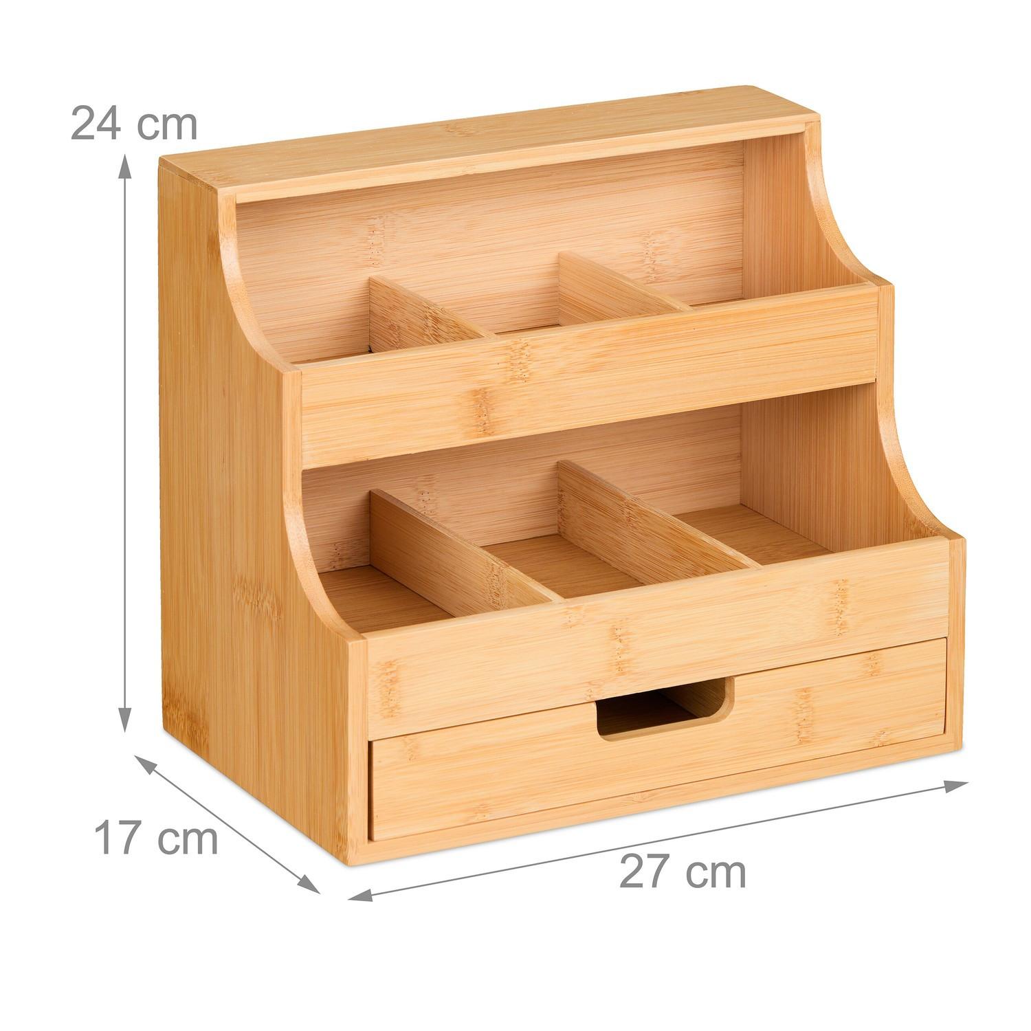 Northix Porta tè con cassetto 9 scomparti  