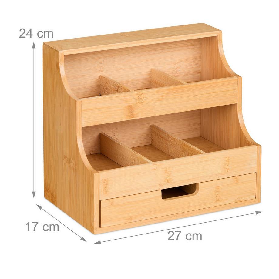 Northix Porta tè con cassetto 9 scomparti  