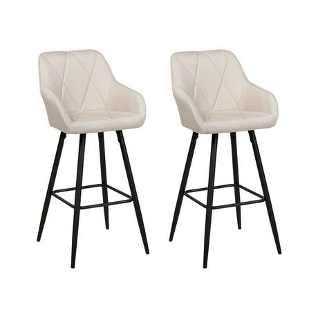 Beliani Lot de 2 chaises de bar en Polyester Rétro DARIEN  