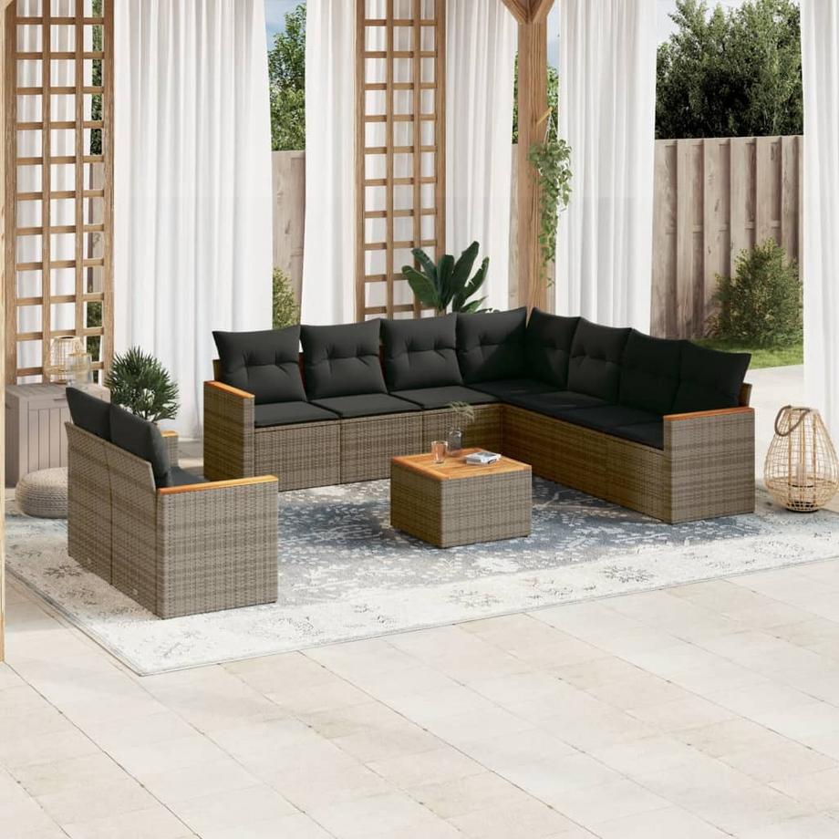 VidaXL set divano da giardino Polirattan  