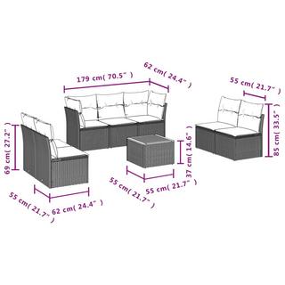 VidaXL Ensemble de canapés de jardin rotin synthétique  