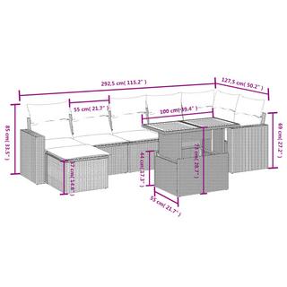 VidaXL Ensemble de canapés de jardin rotin synthétique  