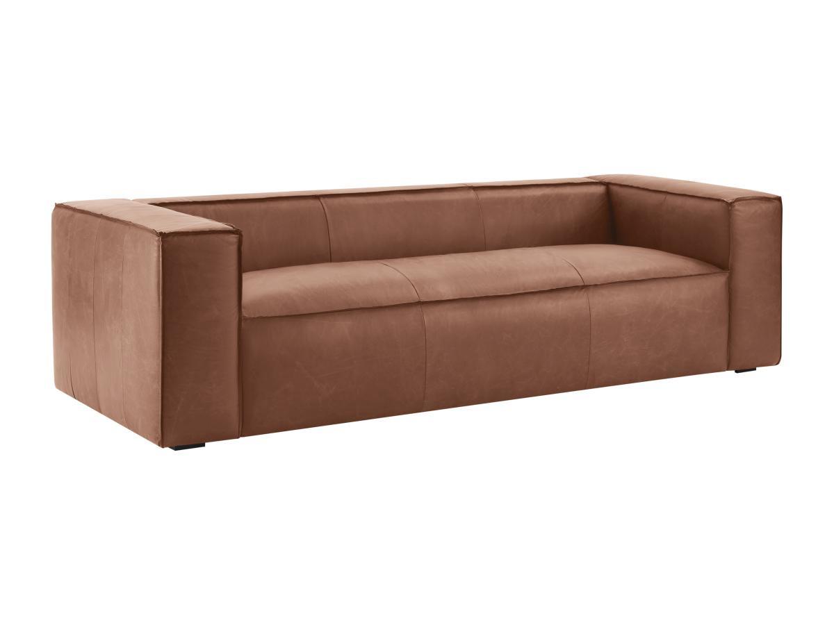 Image of Sofa 3-Sitzer - Leder - Braun - ESTELLE Sofa 3-Sitzer - Leder - Braun - ESTELLE