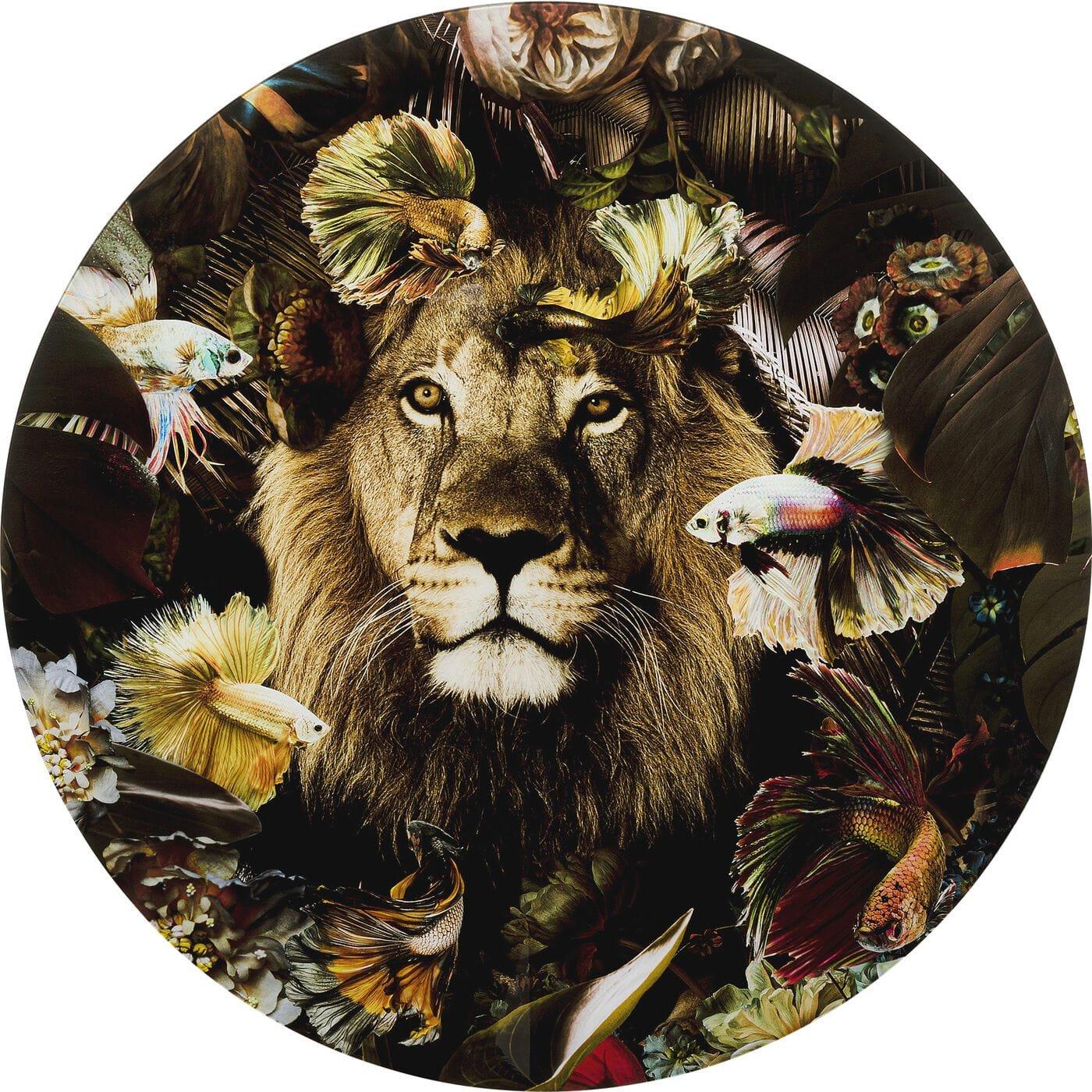 KARE Design Image en verre Curious Lion vers 100  