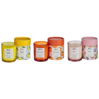 Beliani Duftkerzen 3er Set aus Sojawachs COLORFUL BARREL  