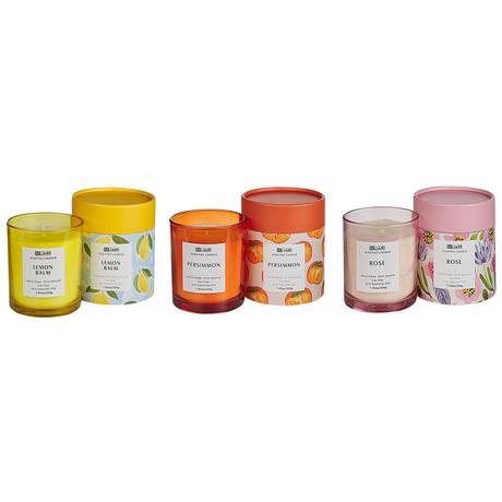 Beliani Set di 3 Candele Profumate en Cera di Soia COLORFUL BARREL  