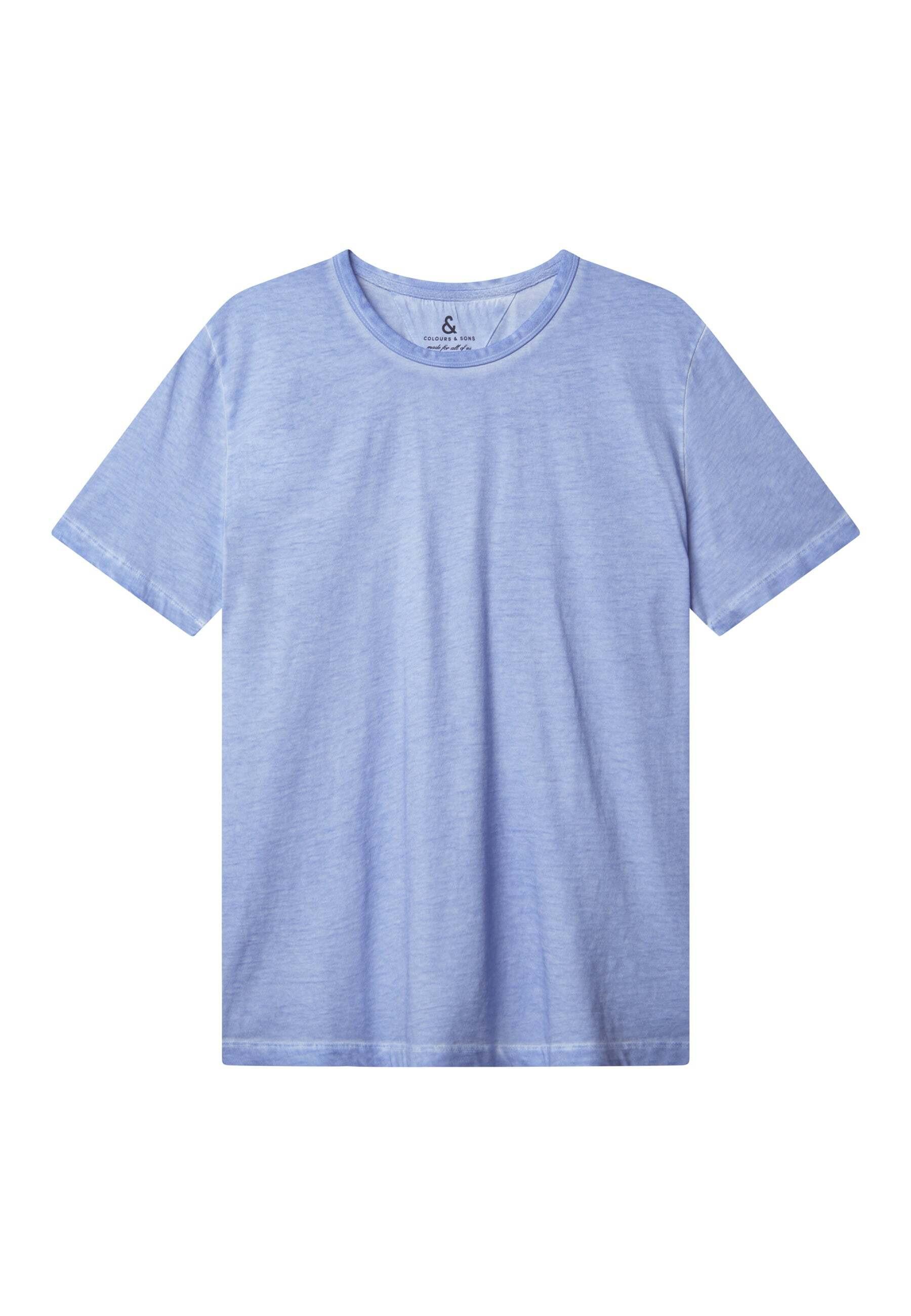 Image of T-shirts Oil Dyed Herren Hellblau S