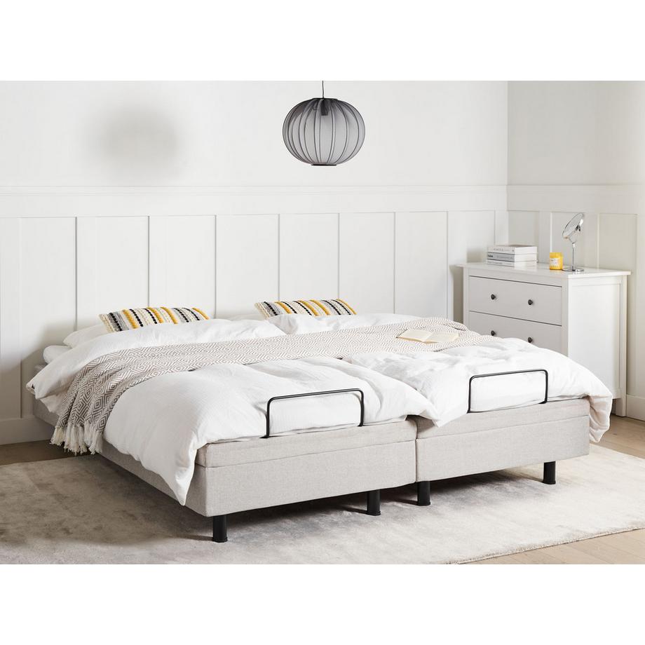 Beliani Letto regolabile senza testiera en Tessuto Moderno DUKE  