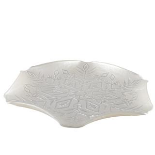 Aulica COUPE FLOCON BLANCHE ET GRISE PAILLETEE 32CM PAR BOITE DE - 6  