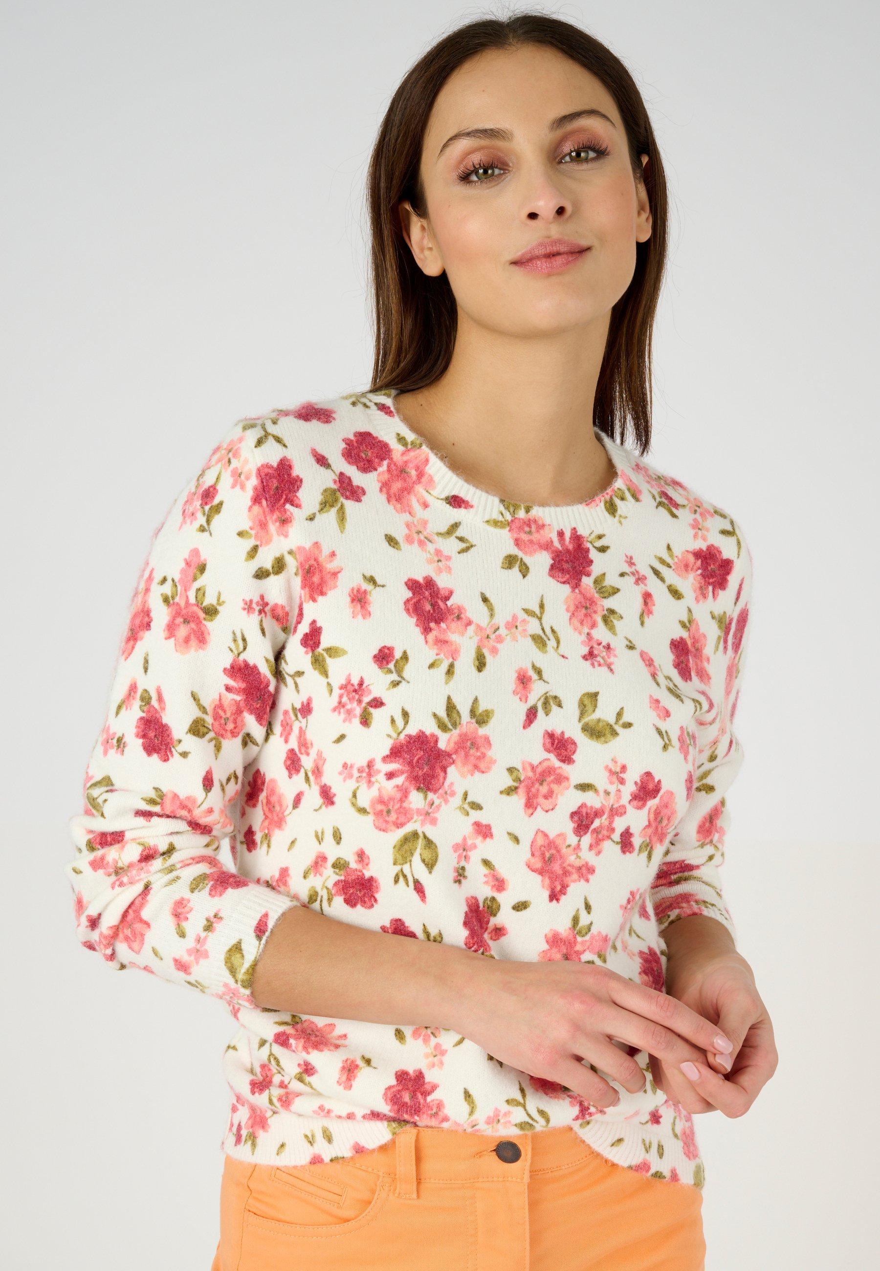 Image of Pullover Mit Blumenprint Damen Rosa 38/40