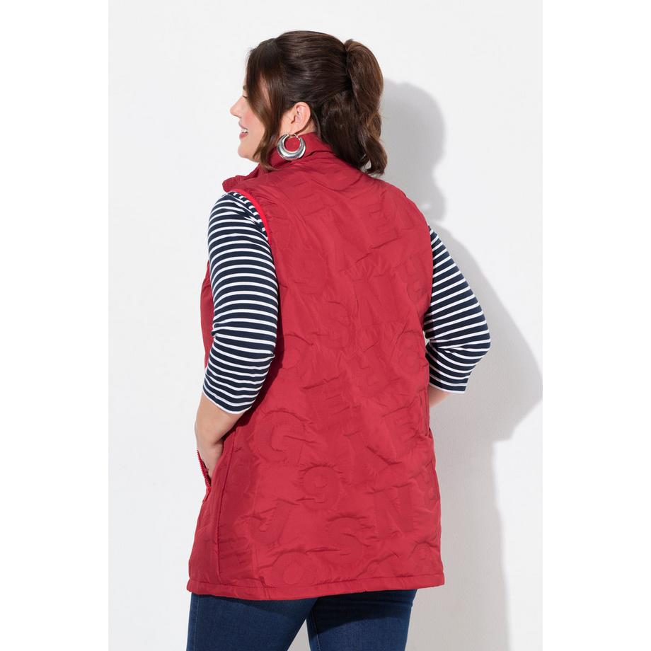 Ulla Popken Gilet Déperlant Col Montant avec Fermeture Éclair à Double Sens  