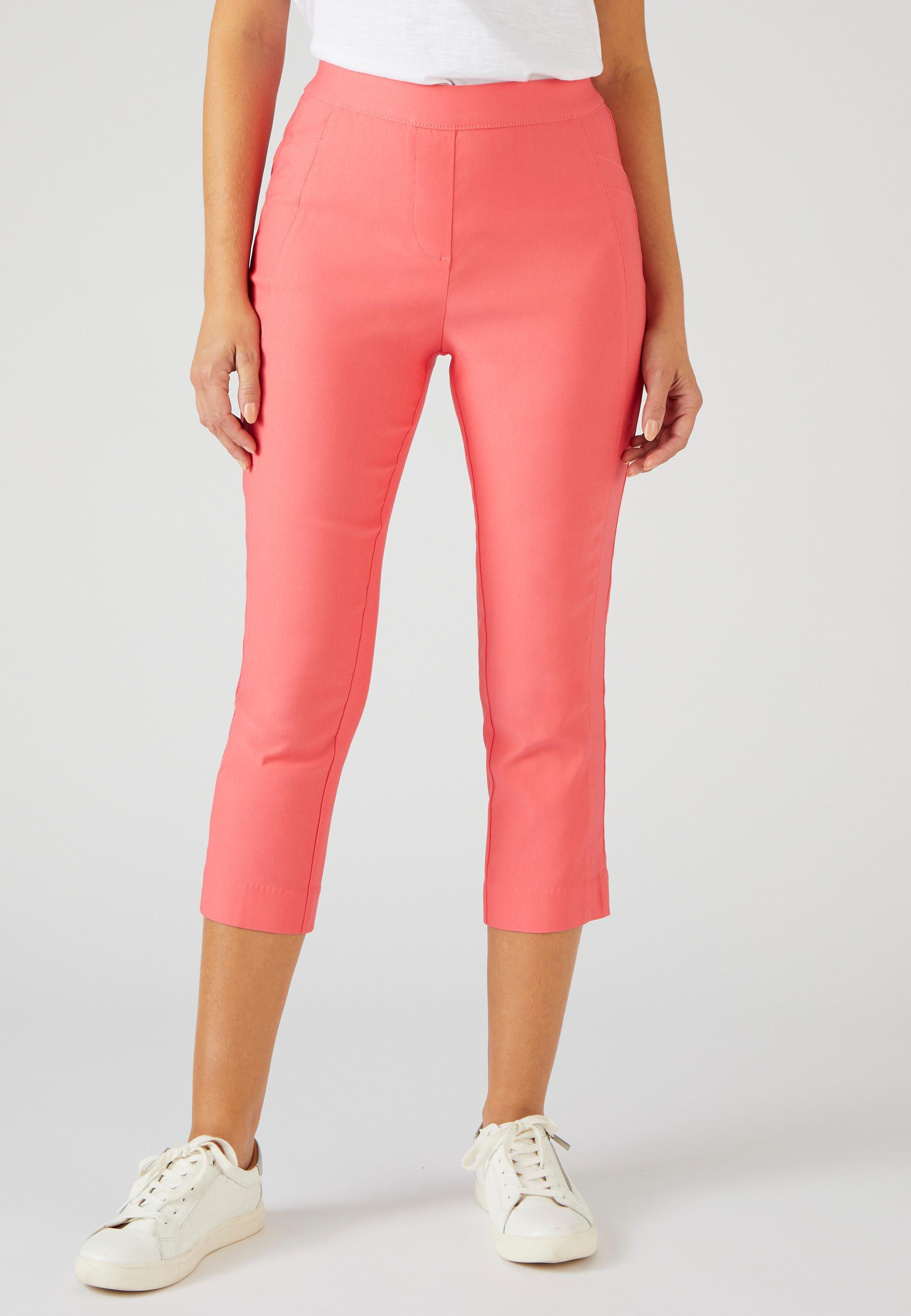 Image of 3/4-hose Aus Stretchgewebe, Optisch Streckender Schnitt. Damen Rosa 48