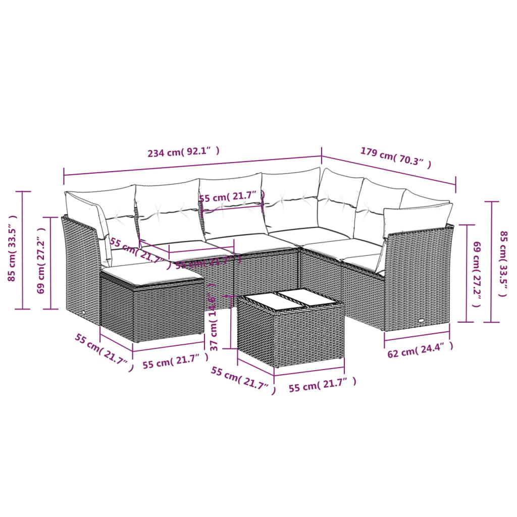 VidaXL Ensemble de canapés de jardin rotin synthétique  