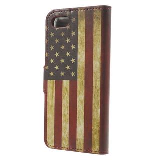 Cover-Discount  iPhone SE / 8 / 7 - Leder Hülle Kartenfach US Flagge 