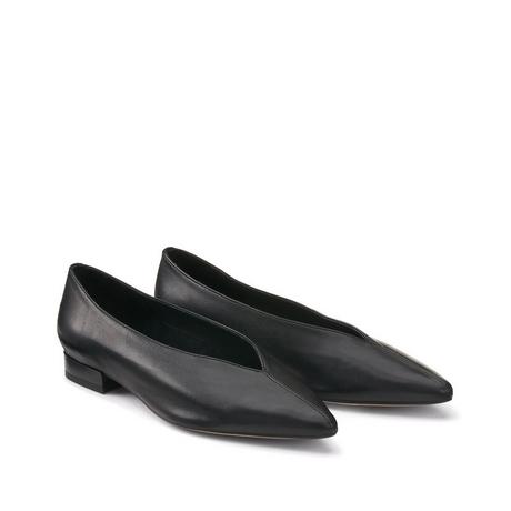 La Redoute Collections  Ballerine pointue à talon plat en cuir 