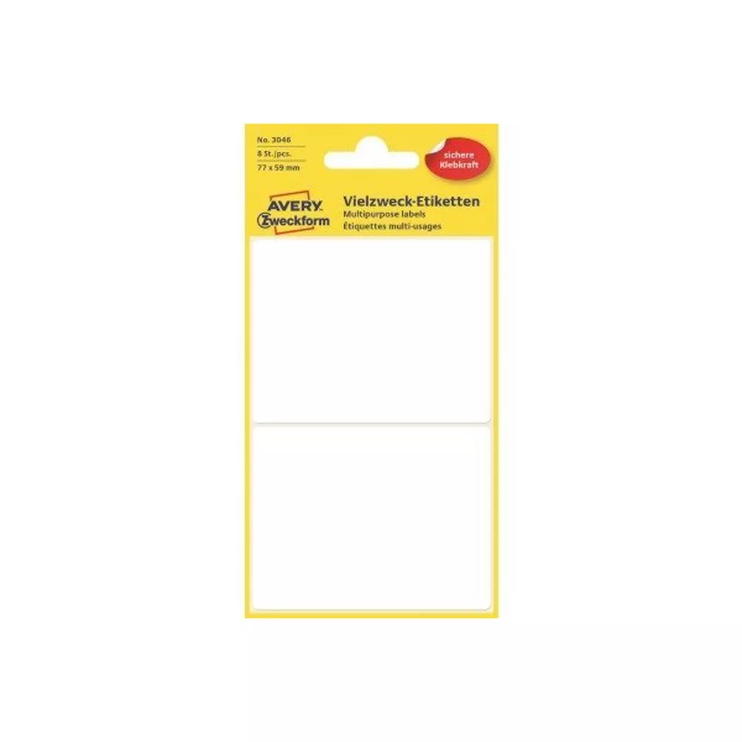 Avery-Zweckform – AVERY ZWECKFORM Etiketten 77×59mm, 8 Stück, One Size, Weiss