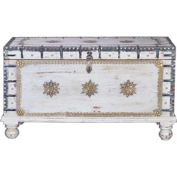 Image of Truhe Mango vintage weiss 100x40 Truhe Mango vintage weiss 100x40