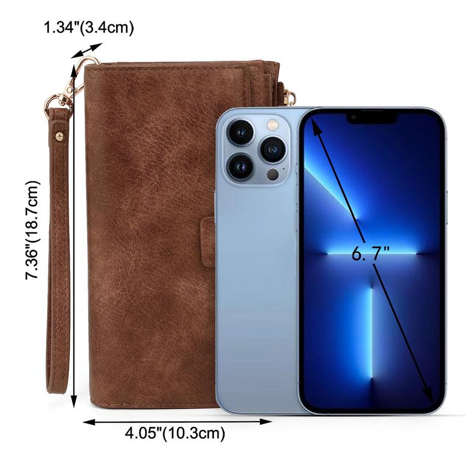 Only-bags.store Portafoglio Pochette RFID Blocco Grande Capacità Pelle Vegana  