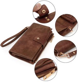 Only-bags.store  Brieftasche RFID-Blockierung Große Kapazität Vegan Leder Clutch Wallet 21 Card Slots Holder Organizer 