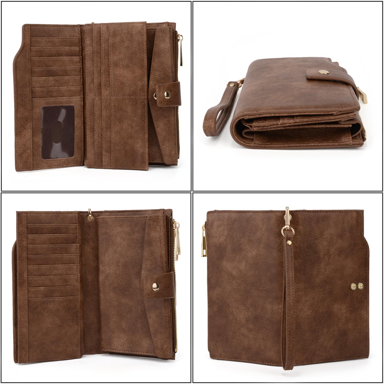 Only-bags.store Portafoglio Clutch RFID Blocco Grande Capacità Pelle Vegana  