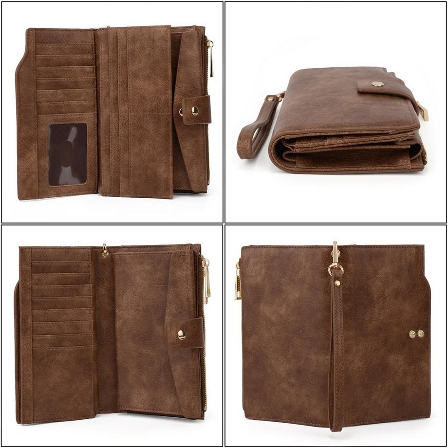 Only-bags.store Portafoglio Pochette RFID Blocco Grande Capacità Pelle Vegana  