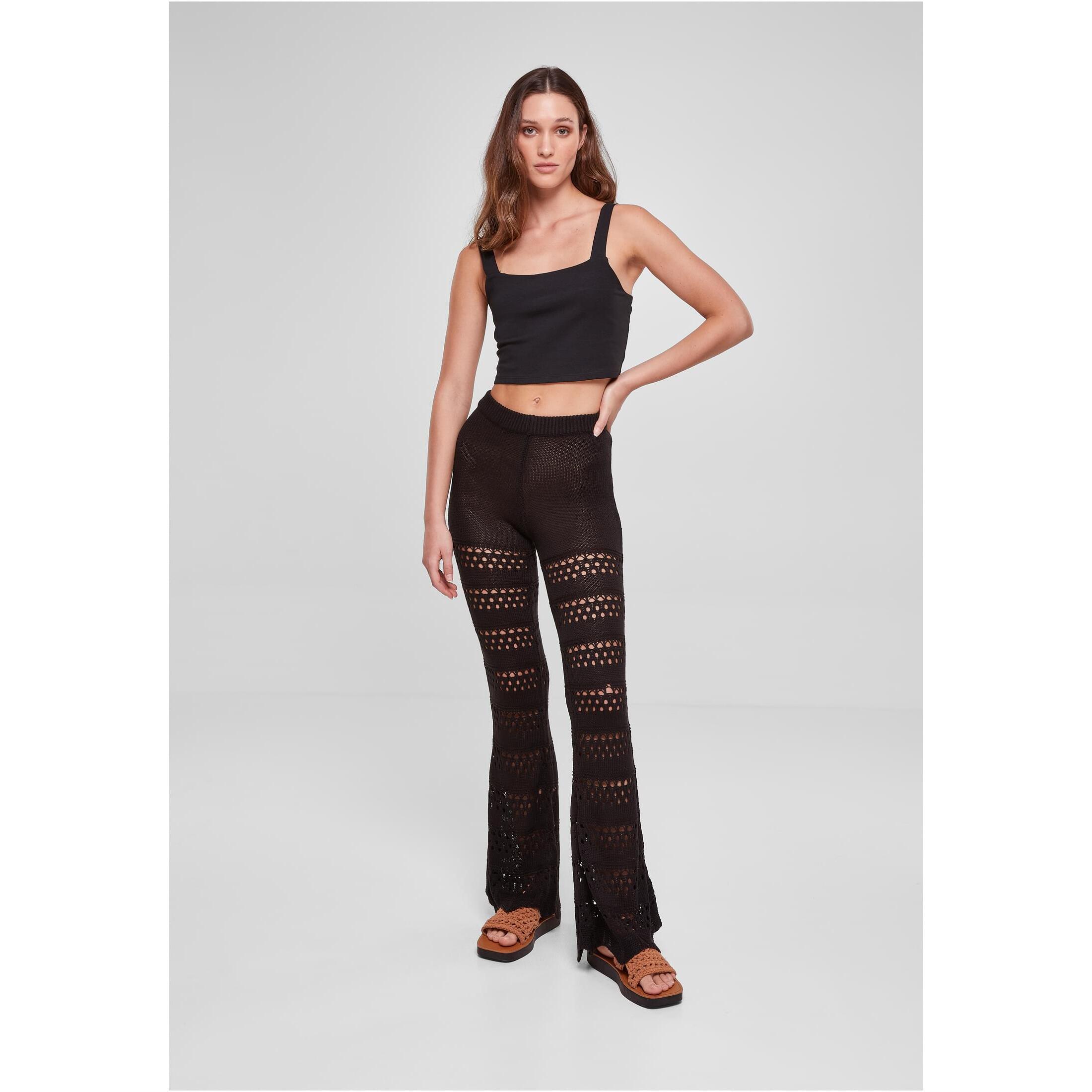 URBAN CLASSICS  Legging évasé tricot au crochet femme 