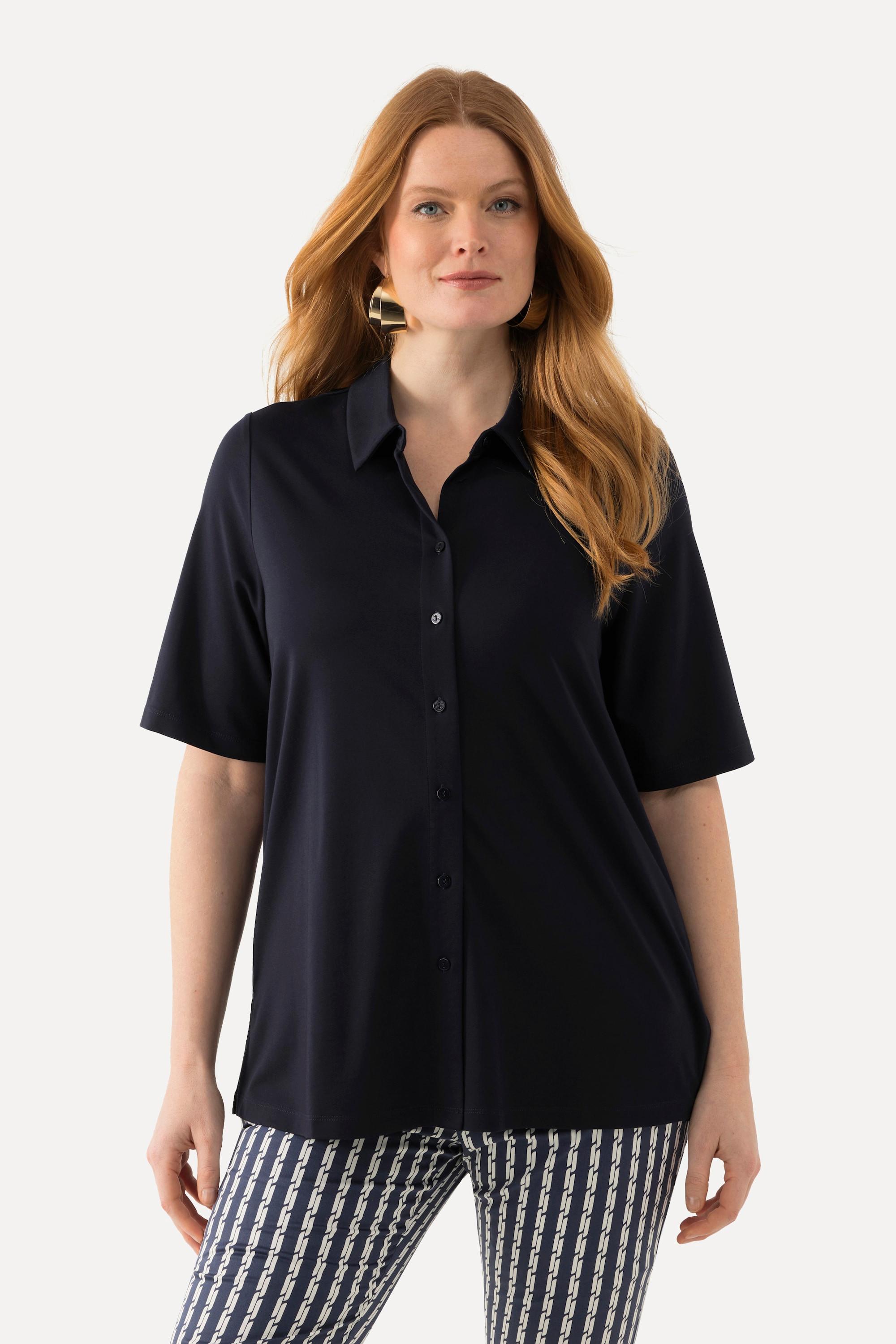 Ulla Popken  Camicia con colletto da camicia, abbottonatura e mezze maniche 