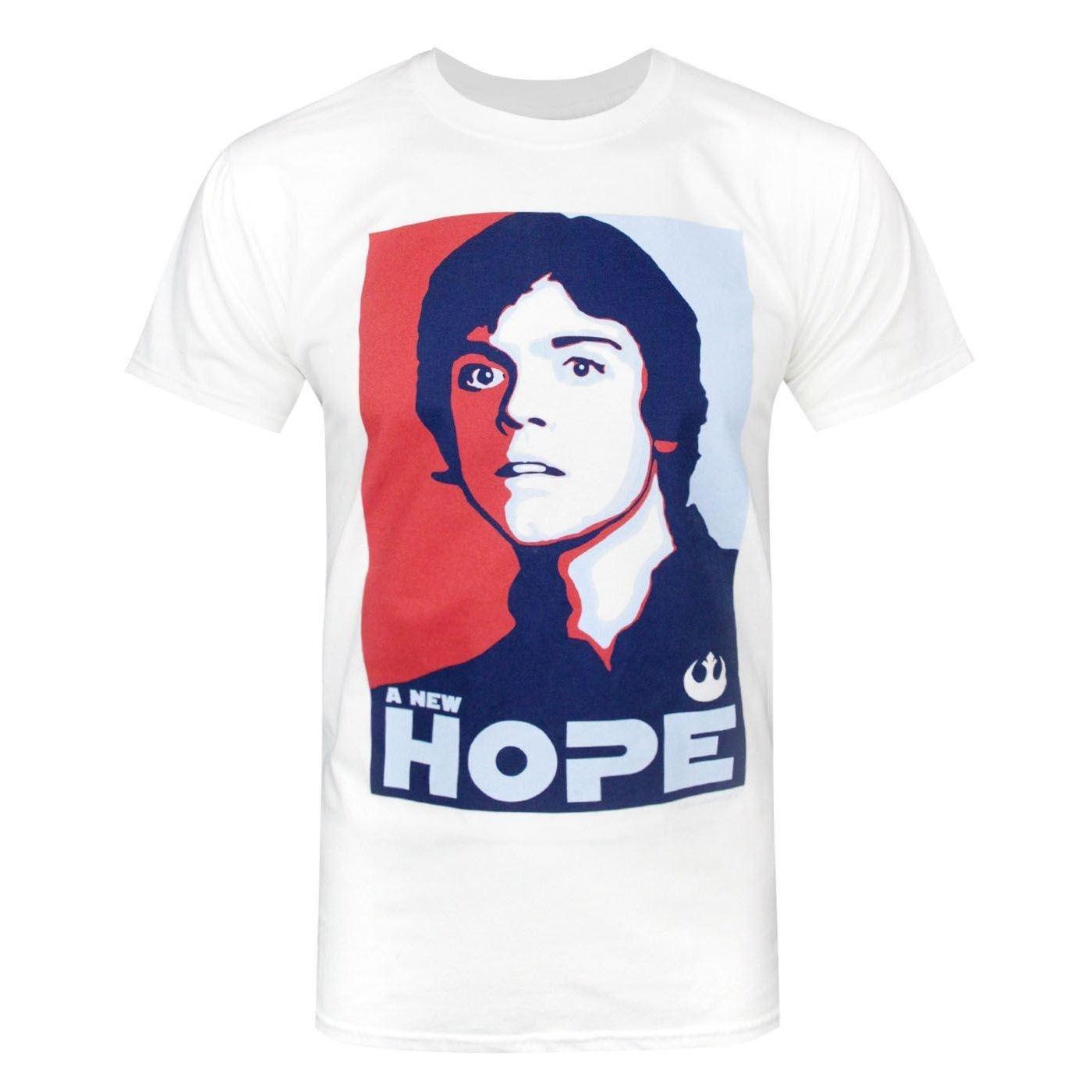 Image of Offizielles Luke Skywalker A New Hope Tshirt Herren Weiss S