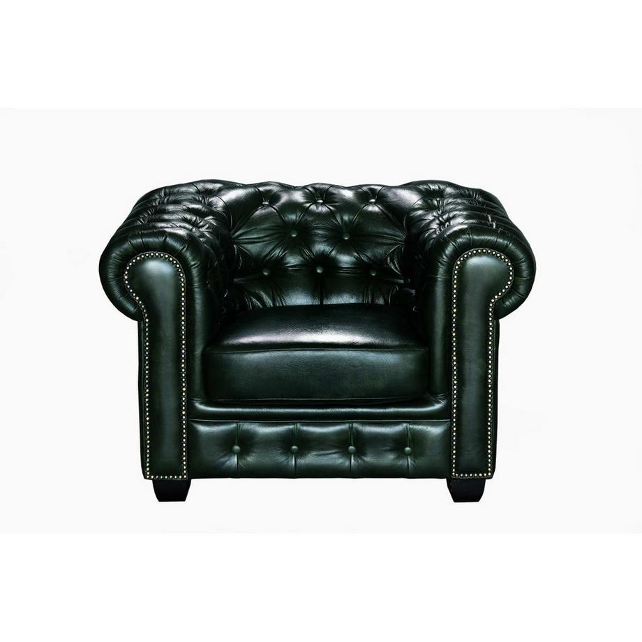 LINEA SOFA Chesterfield Garnitur 3+1 Büffelleder BRENTON  
