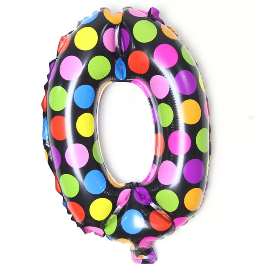 Cover-Discount - Zahlenballon Bunt Gepunktet Nummer, Multicolor