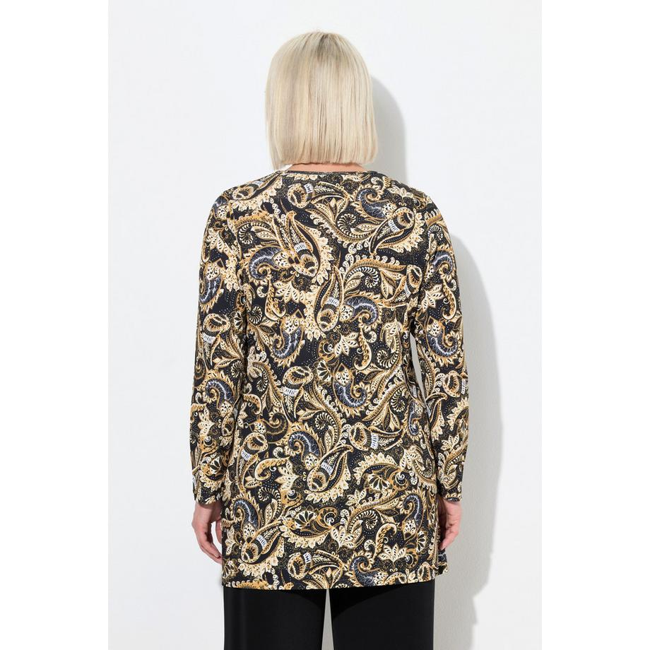 Ulla Popken Paisley A-Linie V-Ausschnitt Longshirt  